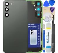 LUVSS Vitre Arrière pour Samsung Galaxy S23+Plus SM-S916B/DS Vert Coque Cache Batterie avec Lentille de Caméra, Adhésifs, Kit Outils, Guide De Réparation