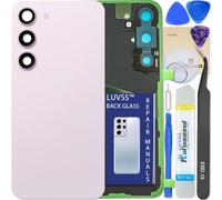 LUVSS Vitre Arrière pour Samsung Galaxy S23 SM-S911B/DS Pourpre Coque Cache Batterie avec Lentille de Caméra, Adhésifs, Kit Outils, Guide De Réparation