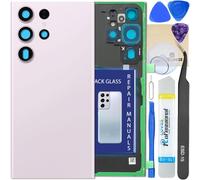 LUVSS Vitre Arrière pour Samsung Galaxy S23 Ultra SM-S918B/DS Pourpre Coque Cache Batterie avec Lentille de Caméra, Adhésifs, Kit Outils, Guide De Réparation