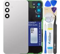 LUVSS Vitre Arrière pour Samsung Galaxy S24+Plus SM-S926B/DS Gris Coque Cache Batterie avec Lentille de Caméra, Adhésifs, Kit Outils, Guide De Réparation