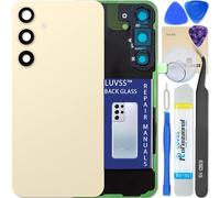 LUVSS Vitre Arrière pour Samsung Galaxy S24+Plus SM-S926B/DS Jaune Coque Cache Batterie avec Lentille de Caméra, Adhésifs, Kit Outils, Guide De Réparation