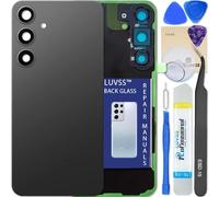 LUVSS Vitre Arrière pour Samsung Galaxy S24+Plus SM-S926B/DS Noir Coque Cache Batterie avec Lentille de Caméra, Adhésifs, Kit Outils, Guide De Réparation