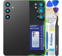 LUVSS Vitre Arrière pour Samsung Galaxy S24 SM-S921B/DS Noir Coque Cache Batterie avec Lentille de Caméra, Adhésifs, Kit Outils, Guide De Réparation