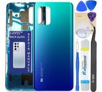 LUVSS Vitre Arrière pour Xiaomi Mi 10 Lite 5G Bleu Coque Cache Batterie, Adhésifs, Kit Outils, Guide De Réparation