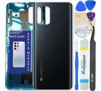 LUVSS Vitre Arrière pour Xiaomi Mi 10 Lite 5G Noir Coque Cache Batterie, Adhésifs, Kit Outils, Guide De Réparation