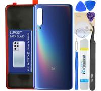 LUVSS Vitre Arrière pour Xiaomi Mi 9 Bleu Coque Cache Batterie avec Lentille de Caméra, Adhésifs, Kit Outils, Guide De Réparation