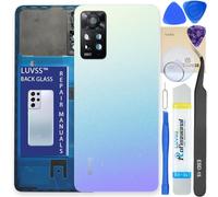 LUVSS Vitre Arrière pour Xiaomi Redmi Note 11 Pro 5G Bleu Coque Cache Batterie avec Lentille de Caméra, Adhésifs, Kit Outils, Guide De Réparation