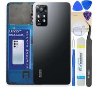 LUVSS Vitre Arrière pour Xiaomi Redmi Note 11 Pro 5G Noir Coque Cache Batterie avec Lentille de Caméra, Adhésifs, Kit Outils, Guide De Réparation