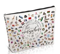 Luvsweets Cadeau de voyage pour femme - Trousse de maquillage avec fermeture éclair et inscription « I Haven't Been Everywhere But It's on My List », Voyage dans le monde, Voyage dans le monde