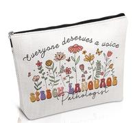 Luvsweets Cadeau d'orthophonie pour femme - Trousse de maquillage pour orthophoniste SLP, tout le monde mérite une trousse de maquillage vocale avec fermeture éclair, cadeau d'orthophoniste pour