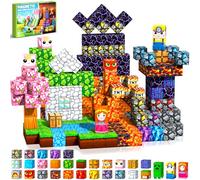 LUVTOY Construction Magnetique Enfant - Cube Magnétique - Jeu Aimant Magnetic avec Jeux Aimants Bloc Magnetique