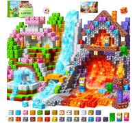 LUVTOY Construction Magnetique Enfant - Cube Magnétique - Jeu Aimant Magnetic avec Jeux Aimants Bloc Magnetique- Jouet Éducatif Montessori pour Enfants Longue Durée Vie détachables