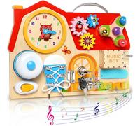 LUVTOY Wooden Busy Board, Jeux Montessori Éducatif Jouets d'Activité et de Développement, Activité Sensoriel Parcours Motricité Bébé Jeux Educatif Jouet Enfant, Jeux Enfant Voyage, Cadeaux de Noël