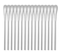 luvtree Lot de 16 cuillères à café réutilisables en acier inoxydable argenté de 12,8 cm
