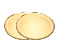 luvtree Lot de 2 grands plateaux ronds en acier inoxydable doré - Multifonctions pour cosmétiques, bijoux, bougies, champagne et décoration de table basse. Miroir poli et revêtu sous vide, résistant à