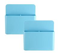 luvtree Lot de 2 Supports Magnétiques pour Marqueurs Effaçables à Sec, pour Tableau Blanc, Porte de Réfrigérateur et Armoire Métallique, Idéal pour École, Bureau et Cuisine, Bleu.