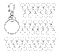 luvtree Lot de 30 mini fermoirs mousquetons pivotants en alliage de zinc avec porte-clés amovibles - Crochets rotatifs à 360° pour loisirs créatifs, fabrication de bijoux, porte-clés et accessoires