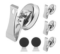 luvtree Lot de 6 Pinces Bulldog en Acier Inoxydable avec Aimants Ronds Puissants - Pour Réfrigérateur, Tableau Blanc, Bureau et Cuisine