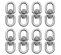 luvtree Lot de 8 crochets pivotants universels en acier inoxydable M4 - Connecteur polyvalent pour bateaux, animaux domestiques et projets de bricolage, crochet de suspension multifonction
