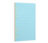 luvtree Recharge de papier ligné A6, pages colorées pour classeur A6 rechargeable à 6 anneaux, inserts de recharge de classeur perforés à 6 trous, 1 lot (contient 50 feuilles/100 pages)