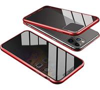 LUWAY Coque Magnétique Anti Espion Compatible avec Iphone 14 Plus/14 Pro/14 Pro Max Anti-Spy Double Face Verre Trempé Sensible touher Coque Claire étui de Complète Protection,Rouge,for 14 Plus