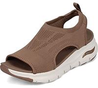 LUWAY Sandales de Sport à glissière orthopédiques lavables d'été Chaussures décontractées pour Femmes à Semelle Souple en Maille,Marron,US7.5/EU39