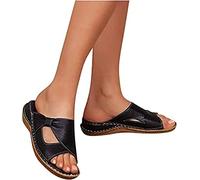 LUWAY Tongs orthèses Femmes Soutien de la voûte Plantaire Confort String de Marche Sandales fasciite Plantaire Pieds Plats Douleur au Talon Correction des oignons,Noir,US8/EU40