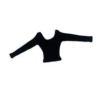 Luwecf 1/6 figurines à manches longues Habillement mini-haut décontracté pour 12 '' pouces de figures de femme, Noir