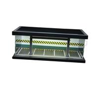 Luwecf 1/64 Parking Scène Vitrine Moulé sous Pression Voiture Garage 1/64 échelle Voiture Garage Vitrine LED éclairage, A