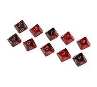Luwecf 10 Pièces Polyédriques D10 à Dix Faces avec Doubles Couleurs et Chiffres 16mm, Noir