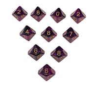 Luwecf 10 Pièces Polyédriques D10 à Dix Faces avec Doubles Couleurs et Chiffres 16mm, Variante 8
