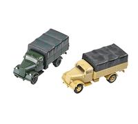 Luwecf 2 Pcs Plastique 4D Modèle de Modèle 1/72 Camion W/Remorque Sable Table éducative Jouet éducatif, 8.4x3x3.5cm