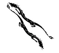 Luwecf 2 Pièces Autocollant Voiture Décoration Autocollant Motif Dragon Créatif Accessoire Vinyle PETG Étanche Facile à Poser Convient pour Voiture Camion SU, Noir