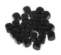 Luwecf 25pcs 16mm Blank D6 à Opaques Ressources Pédagogiques Fournitures de Fête, Noir
