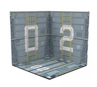 Luwecf 2x 1/12 Décors, Présentation D'arrière-plan, Diorama, Rangement de Collection pour Figurines, Véhicules, Poupées, Voitures Moulées sous Pression