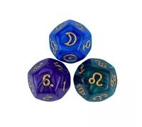 Luwecf 2x 3x Dés D'astrologie 12 Faces pour Les Réunions de Famille, Jeu de Rôle, Jeux de Dés