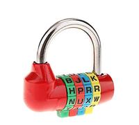 Luwecf 4 Chiffres Verrouillage à Code Serrure à de Passe Boîte à Outils Résistante en Acier et Alliage de Zinc Adapté pour Casier École Casier SP, Rouge, 56mm