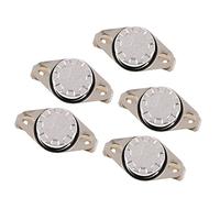 Luwecf 5 Pièces Interrupteur de Température Commande Thermique Disque Thermostat Interrupteur Normalement Ouvert Structure Métal Réinitialisation Rapide, 130 ℃