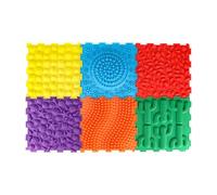 Luwecf 6 Pièces Tapis de Jeu Puzzle Sensoriel Massage Assemblable TPE Confortable Favorise Sensation Adapté Maison Crèche Exercices Salle de Jeux, avec du rouge