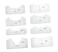 Luwecf 8 Pièces Guide D'Alignement T Shirt Règle de Positionnement pour Col Rond Règle Centrage PVC Outil Placement Motif Sublimation Adapté à La, Transparent
