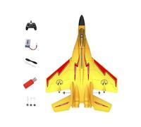 Luwecf Avion RC, Drone avec Lumières Colorées, Prêt à Voler, Avion RC Anti-collision 2CH, Planeur RC pour Filles et Garçons, Débutant, Jaune
