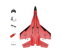 Luwecf Avion RC, Drone avec Lumières Colorées, Prêt à Voler, Avion RC Anti-collision 2CH, Planeur RC pour Filles et Garçons, Débutant, Rouge