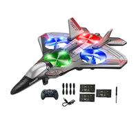 Luwecf Avion Télécommandé Avion de Chasse Aéronef Planeur RC Jouet Volant En Mousse EVA à Aile Fixe pour Contrôle Stable Adapté pour Garçons et Filles En Ple, Rouge