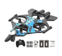 Luwecf Avion Télécommandé Avion Planeur à Aile Fixe Cascadeur Jouet Mousse Colorée Adapté pour Enfants Fans D'Aviation Vol Nocturne Cadeau Décoration, Bleu avec 2 Batterie