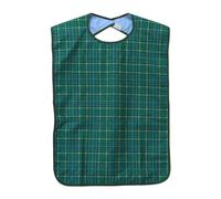 Luwecf Bavoir Adulte en Tissu Pvc Protège-vêtements Lavable Fermeture à Scratch Imperméable pour Personnes Âgées Hommes Femmes Adapté à l'Alimentation Repas, Vert
