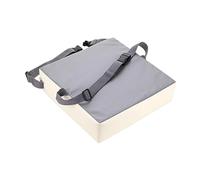 Luwecf Booster Siège Rehausseur Enfant Coussin D'Appoint Antiglisse PU Cuir Imperméable Ceinture Ajustable Mat Portable Convient Repas Études Déplacements, Gris Blanc