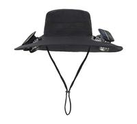 Luwecf Chapeau Ventilateur Casquette Soleil Large Bord Réglable Bandeau Absorbant Ventilation Nylon Adapté pour Randonnée Plage Camping, Noir