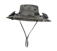 Luwecf Chapeau Ventilateur Casquette Soleil Large Bord Réglable Bandeau Absorbant Ventilation Nylon Adapté pour Randonnée Plage Camping, Encre Verte