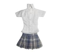 Luwecf Chemise et jupe à manches courtes, tenue habillée pour figurines féminines de 12 pouces, 1/6, jupe