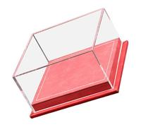 Luwecf Coffret de Rangement pour Voiture Jouet à L'échelle 1/64 avec Base En Cuir Synthétique et Couvercle Transparent, Rouge